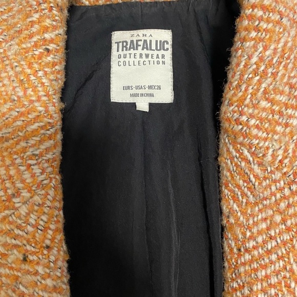 Zara Traffalic Burnt Orange Pea Coat - Picture 5 of 5